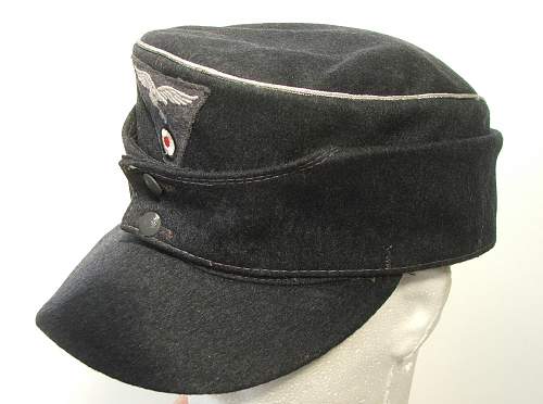 Luftwaffe Officer M43 cap with trapezoid insignia, and RB numbered