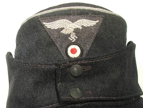 Luftwaffe Officer M43 cap with trapezoid insignia, and RB numbered