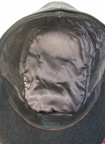 Luftwaffe Officer M43 cap with trapezoid insignia, and RB numbered