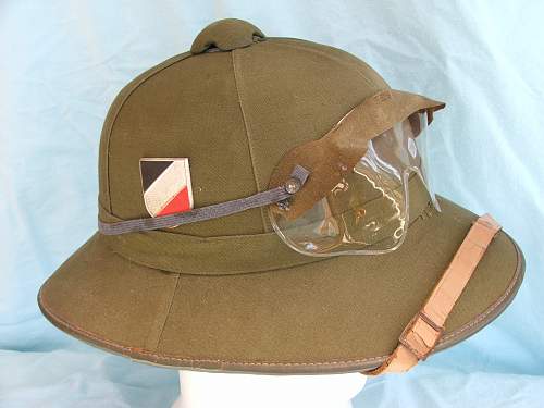 Luftwaffe green RB numbered sun helmet