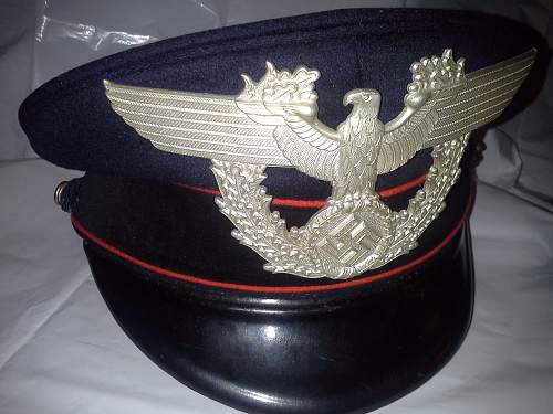 Reichsbahn EM visor cap w/ Polizei eagle?