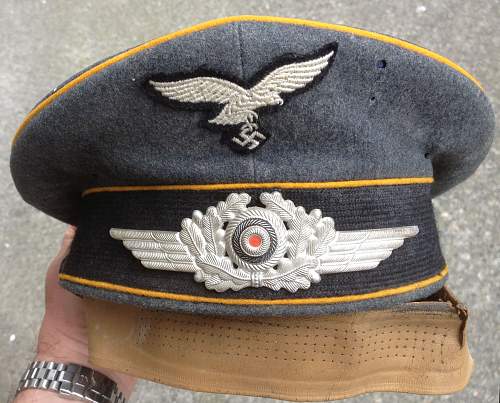 Luftwaffe visor cap questions