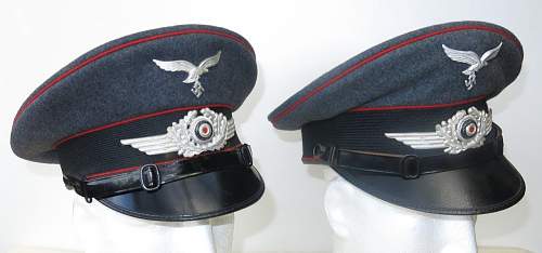 A pair of Flak caps from the Luftwaffe