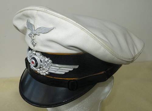 Luftwaffe flight section white top NCO/OR's visor cap