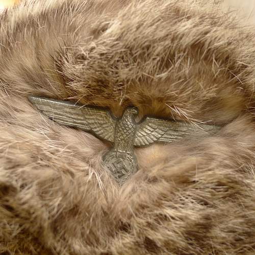 Seemingly authentic 194 maybe 3 dated Rabbit Fur Cap, Heer Eagle.