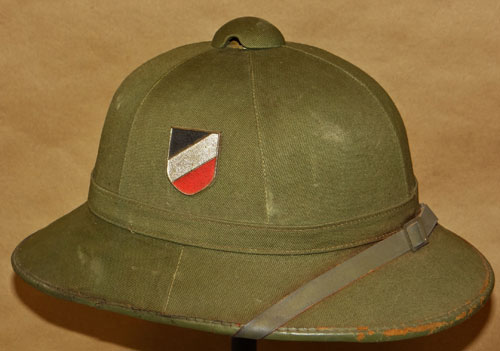 First pattern green canvas pith helmet