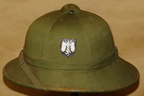 First pattern green canvas pith helmet