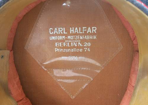 An illuminating Carl Halfar OR/NCO Flak visor cap