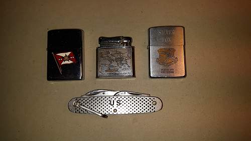 small vietnam era lighter set and vietnam trench art