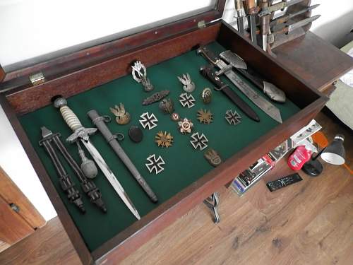 my small collection bayonets,daggers,badges,insignia 1842-1955