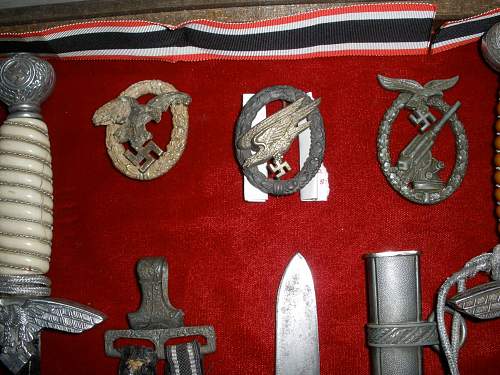 Luftwaffe FJ para badge and gravity knife