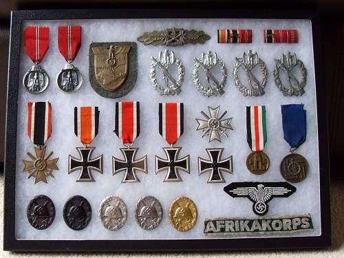 completed German medal/award display case