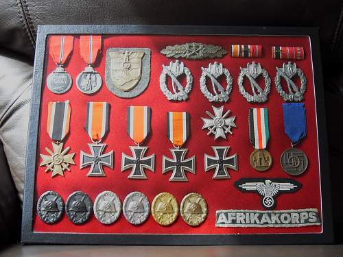 completed German medal/award display case