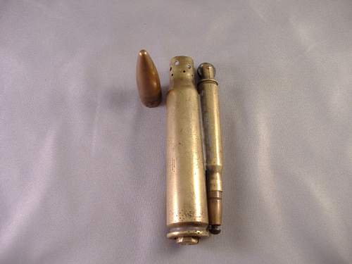 Trench art bullet lighter