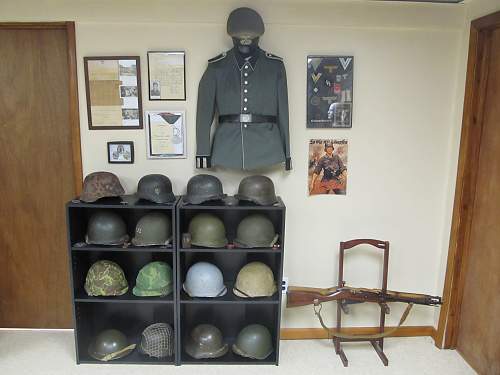 My wall o' helmets/room display
