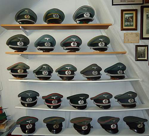 My Collection of German Army Service Caps.