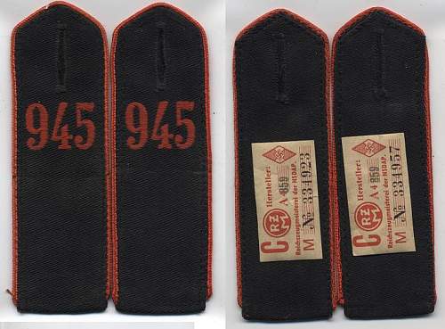 Collection of Post 1939 Hitlerjugend Shoulder Straps of the Allgemeine Hitlerjugend