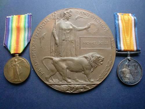 Medals to Irishmen in WW1.