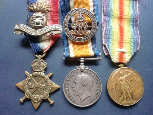Medals to Irishmen in WW1.
