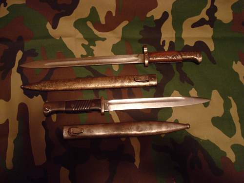 Two bayonets.