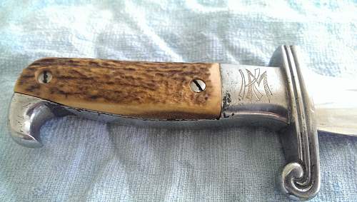 My new Reichsarbeitsdienst dagger with curious initials