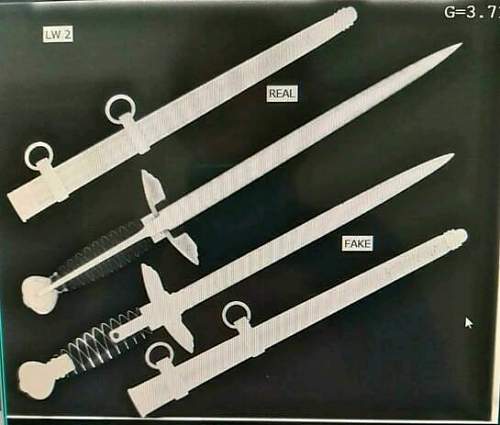 X-Ray photo's of german daggers!