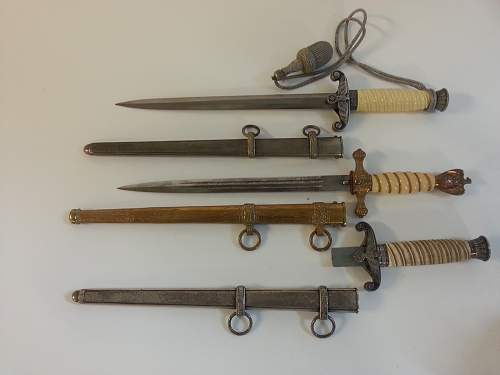 2 Heer daggers and one kriegsmarine, genuine?