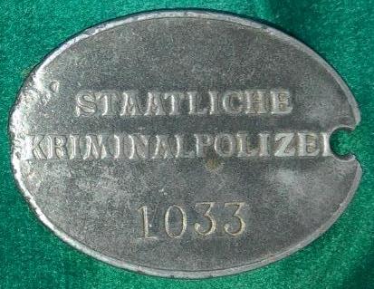 Staatliche kriminal polizei disk (marke)