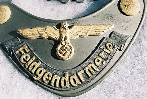 Third Reich Feldgendarmerie gorget  (Opinions please)