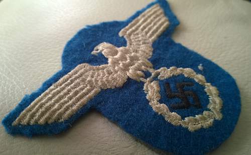 UNKNOWN GERMAN WW2 POLICE ?? arm eagle ..any ideas please ??