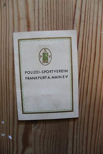 Pre-war Polizei sportverein Frankfurt id card