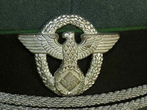 Third Reich Ordnungspolizei officer’s visor hat