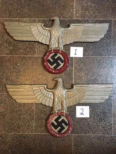 Pair of Reichsbahn Eagles with Questionable Paint