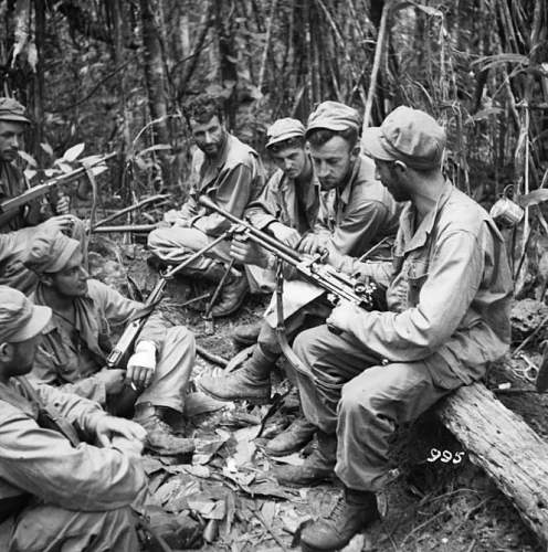 Photos of New Zealand Army wearing US made HBT uniform, Pacific 1943