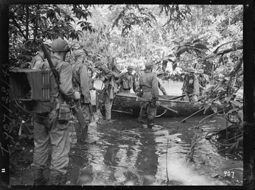 Photos of New Zealand Army wearing US made HBT uniform, Pacific 1943