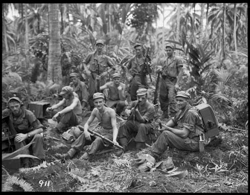 Photos of New Zealand Army wearing US made HBT uniform, Pacific 1943