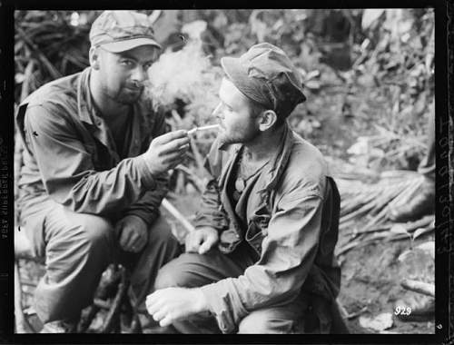 Photos of New Zealand Army wearing US made HBT uniform, Pacific 1943