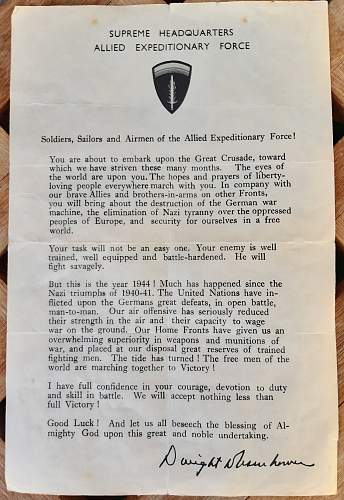 Eisenhower D-Day Letter