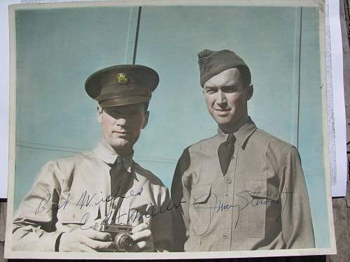 Jimmy Stewart signed picture, taken at Moffet Field