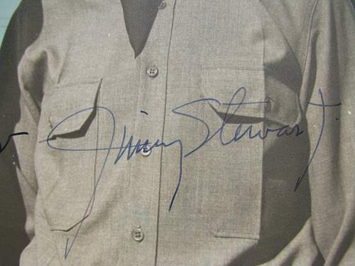 Jimmy Stewart signed picture, taken at Moffet Field