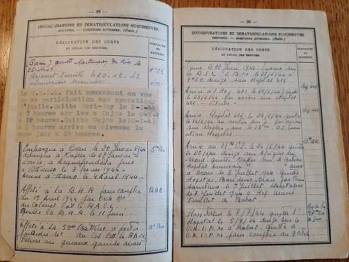 1941 French soldier book issued in Casablanca - prisoner 1943 in Spain - many questions