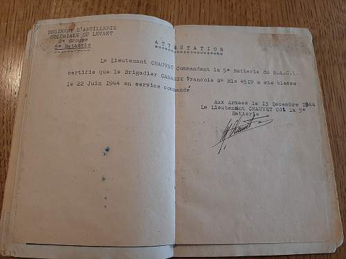 1941 French soldier book issued in Casablanca - prisoner 1943 in Spain - many questions