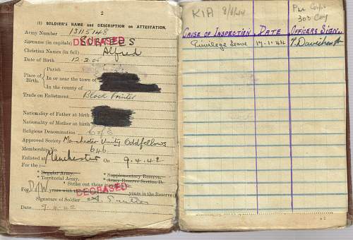 British WW2 casualty Paybooks