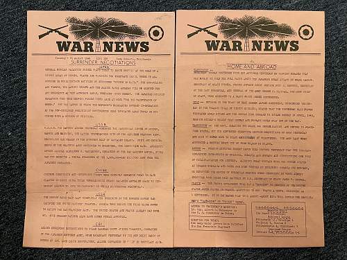 &quot;War News&quot; newspaper/bulletin august 1945?