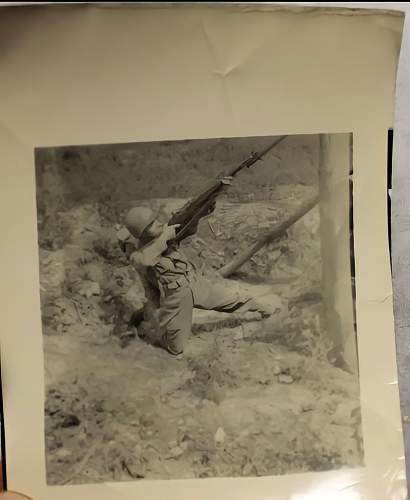 Original WW2 era photo showing GI with M1 Garand possibly in training. From my collection.