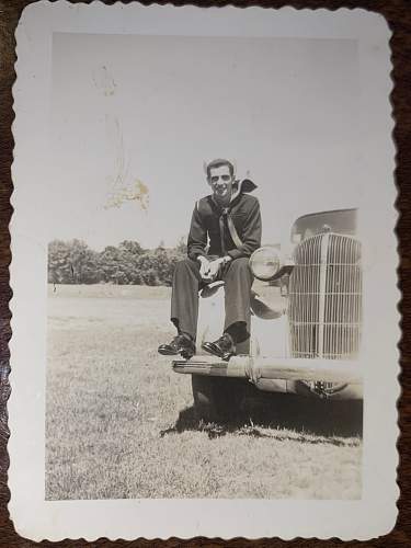 Original WW2 Era photo showing U.S. Navy Service member. Photo dated May 31st 1945