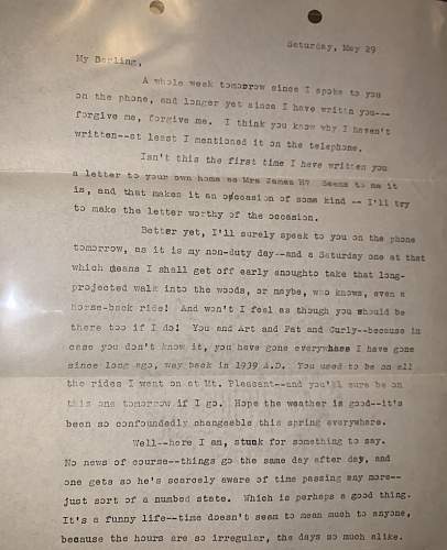 Letter written by Navy Servicemen to his sweetheart, served on multiple battleships.