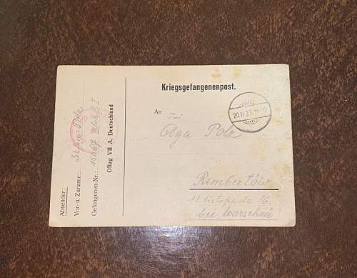 WW2 Era POW Postcard Written by Captured Polish Officer a few months after the German Invasion of Poland.
