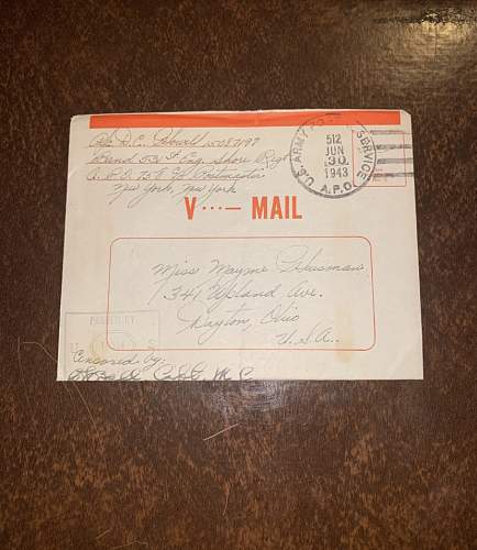 WW2 Era V-Mail Letter written by U.S. Soldier while in Africa, 1943.