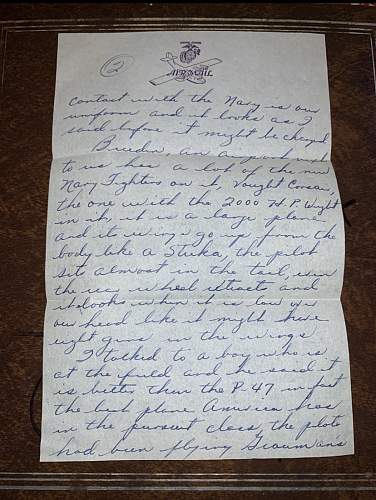 WW2 Era Letter Written by Fleet Marine Force Member to family